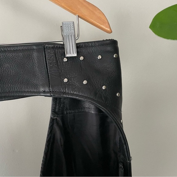 Boutique Of Leathers Studded Biker Motorcycle Riding Chaps Womens Size Medium - Picture 4 of 14